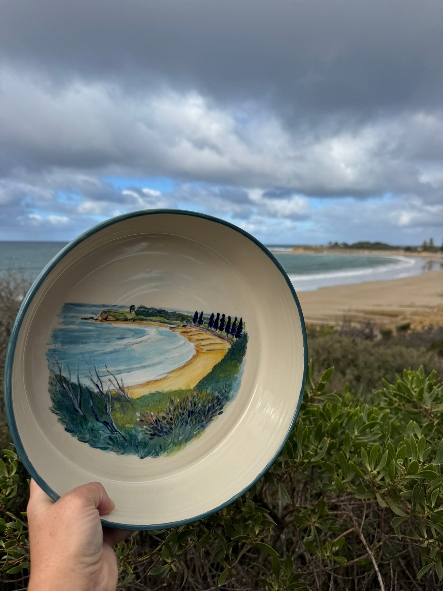'Torquay Front Beach' XL Platter | Elizabeth Bell X Lauren Danger