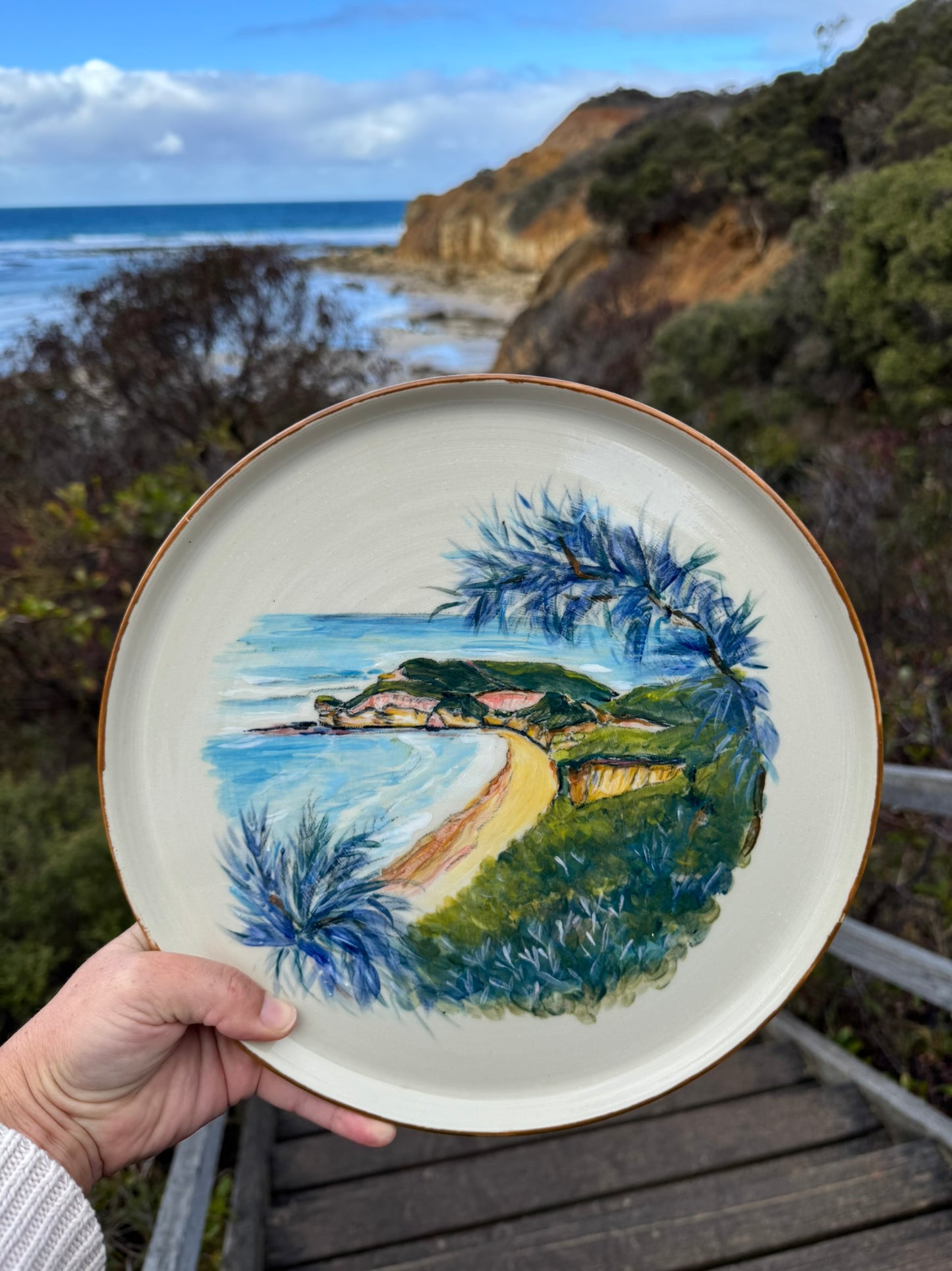 'Point Addis 2' Flat Platter | Elizabeth Bell X Lauren Danger Art