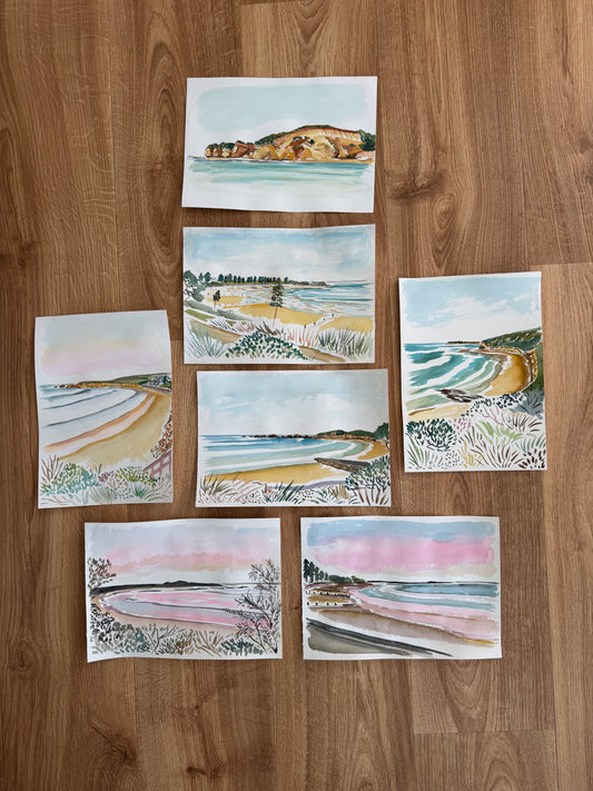 Surf Coast Arts Trail - watercolour studies