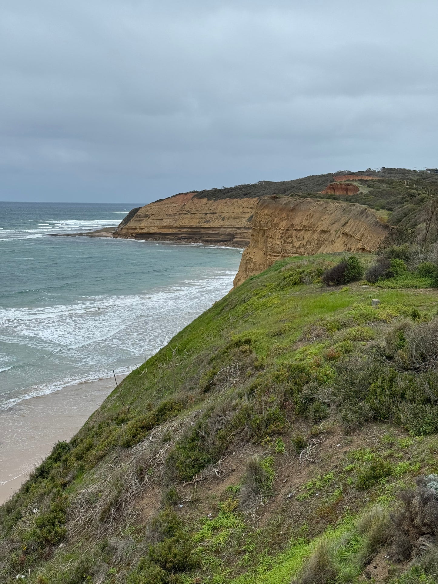 Coastal image of Jan Juc cliffs.  Photo taken from the Bird Rock Lookout.